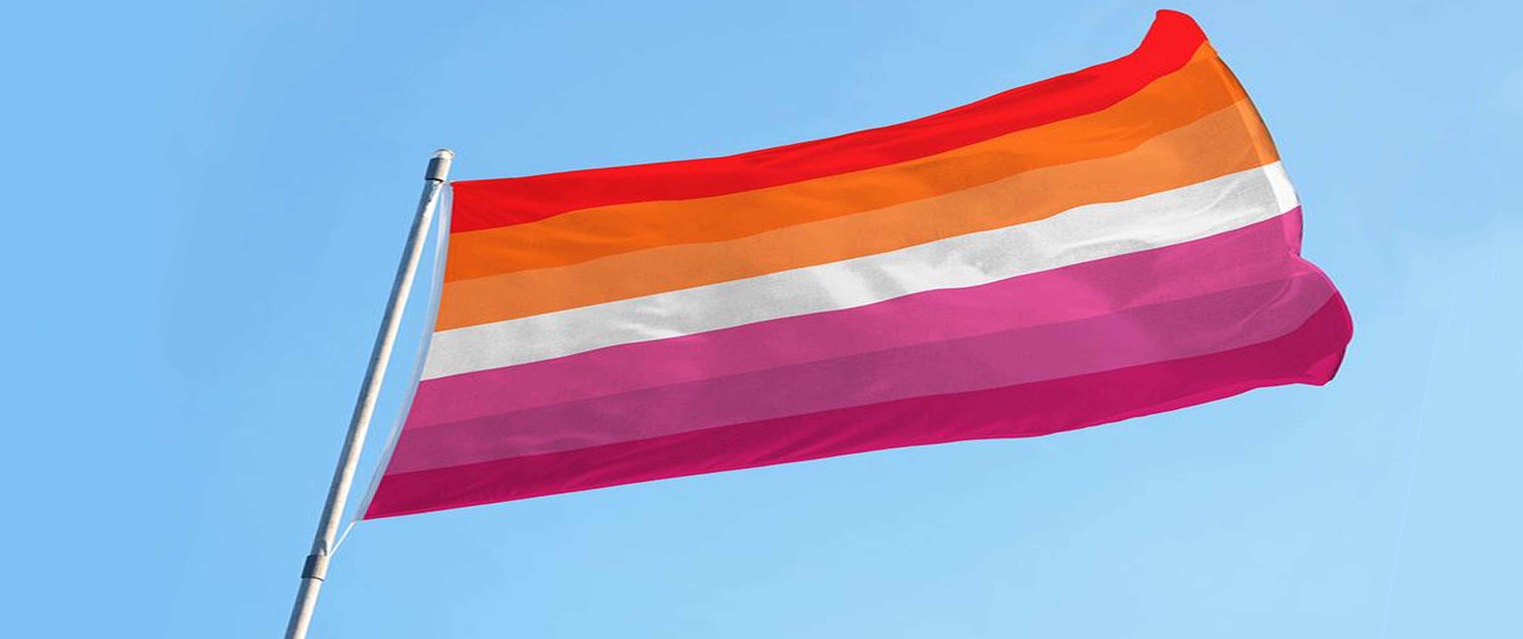 Lesbische Flagge Sonne Orange Banner 500x210