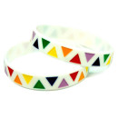 Straight-Pride Armband Weiß + regenbogen Pyramieden...
