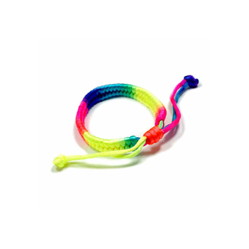 Vertikal LSBTTIQ Stoff-Armband Neon-Regenbogenfarbenes