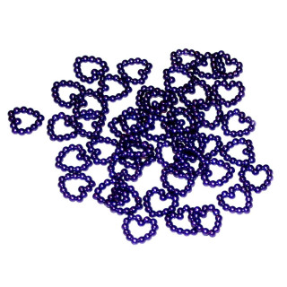 Perlen Herz-Konfetti in Lila 1cm Durchmesser