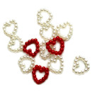 Perlen Herz-Konfetti in Weiß 1cm Durchmesser