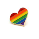 Regenbogen-Herz mit Butterfly Clip 2,5cm Pride Stolz