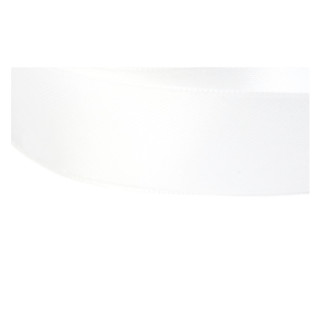 5 Meter Satinband Blüten Weiß 25mm Stoffband