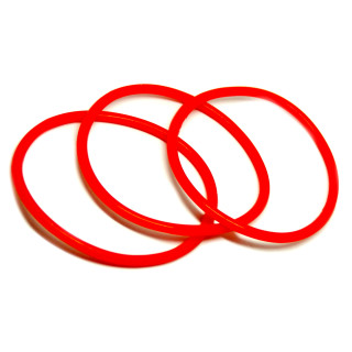 Rotes Gummi Armband sehr dehnbar 6,5-16cm