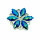 Strass Blumen Silber-Blau Stern 43mm gro&szlig;