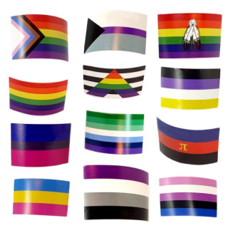 Pride-Aufkleber 10St&uuml;ck Regenbogen Motive 3x5cm CSD 