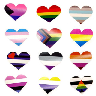Aufkleber Herzform 1Stück Regenbogen PRIDE CSD Motive