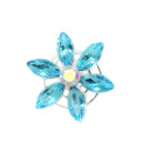 Hellblau-Kristallfarbene Blumen Haarnadel / Bl&uuml;ten