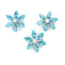 12er Set Hellblau-Kristallfarbene Blüten Haarnadel