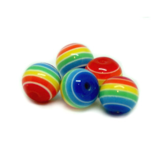 Bunte Regenbogen-Perle 8mm Acryl Einzeln