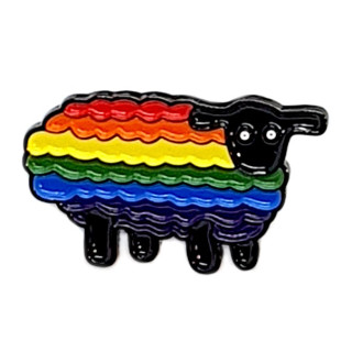 Schwarzes Regenbogen Schaf Anstecker Pin LGBT