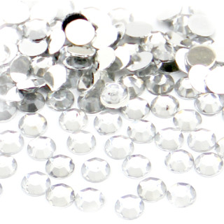 100 X 5mm Zum Aufnähen Silber Strass Transparentes Glas Kristall Glitzersteine 