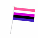 PRIDE-Hand-Flaggen Genderfluid 21x14cm  mit Kunststoffstäbchen 30cm