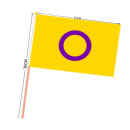 PRIDE-Hand-Flaggen Intersexuell 21x14cm mit Holzstab 30cm