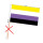 PRIDE-Hand-Flaggen Non-Binary ohne Stiel  21x14cm