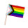 PRIDE-Hand-Flaggen Regenbogen-Trans. 21x14cm mit Holzstab 30cm