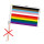 PRIDE-Hand-Flaggen Regenbogen 11 Farben ohne Stiel  21x14cm
