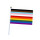 PRIDE-Hand-Flaggen Regenbogen 11 Farben 21x14cm  mit Kunststoffstäbchen 30cm