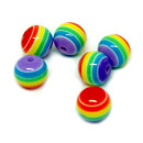 Regenbogen-Perle 10mm Acryl f&uuml;r Halsketten