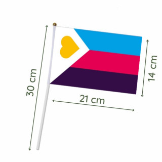 Poly-Hand-Flaggen 21x14cm  mit Kunststoffstäbchen 30cm