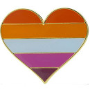 Lesbian-Herz mit Butterfly Clip 2,5cm Pride Lesbisch Sun Herz
