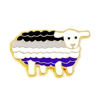 Regenbogen-Schaf Weiß A-Sexuell Anstecker Pin