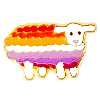 Regenbogen-Schaf Weiß Anstecker Pin Lesbisch