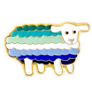 Regenbogen-Schaf Weiß Anstecker Pin Schwul