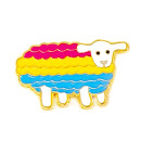Regenbogen-Schaf Weiß Anstecker Pin Pan
