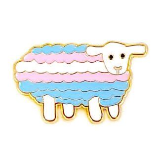 Regenbogen-Schaf Weiß Anstecker Pin Trans