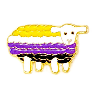 Regenbogen-Schaf Weiß Anstecker Pin Nonbi