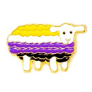 Regenbogen-Schaf Weiß Anstecker Pin Nonbi