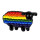 Regenbogen-Schaf -Schwarz Anstecker Pin