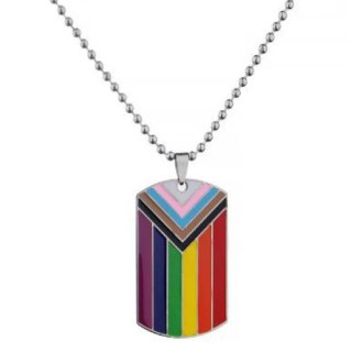 Regenbogen Progressive Marken + Kette Edelstahl massiv