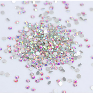 100 Strasssteine Rund 4mm N22 Cristal-Bunt Glitter