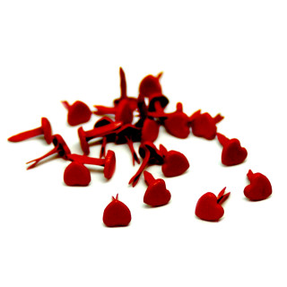 Herz-Klemmen in Rot 5mm x 6mm für Brief-/Warensendungen