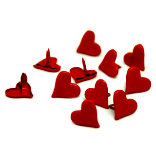 Herz-Klemmen in Rot 10mm x 11mm für Brief-/Warensendungen