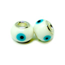 Göz Glas-Perlen Anhänger 13*9mm Weiß