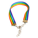 Regenbogen Stoffarmband 1cm breit 15 - 21cm Umfang