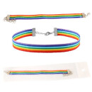 Regenbogen Stoffarmband 1cm breit 15 - 21cm Umfang