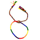 Regenbogen Stoffarmband geflochten 16 - 28cm Umfang