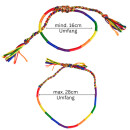 Regenbogen Stoffarmband geflochten 16 - 28cm Umfang