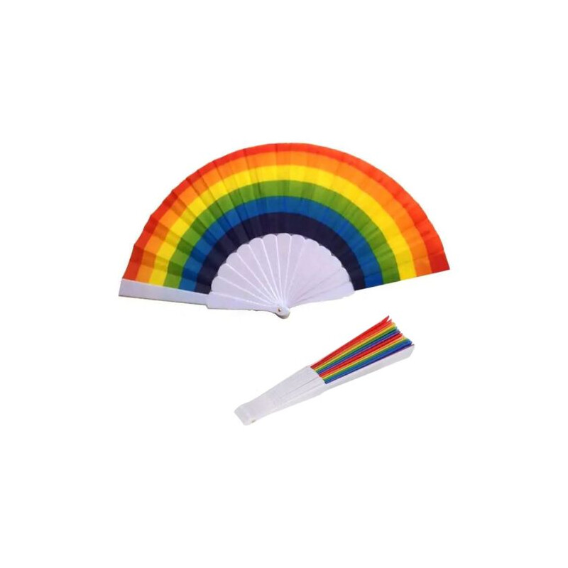 Mdgfge Rainbow Fan – Faltbarer Pride Handfächer Mit Regenbogenmuster Für LGBT-Feiern, Paraden & Mottopartys