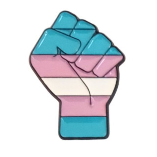 LGBT-Faust-Pin Trans* Faust-Anstecker Pride-Farben