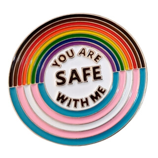 "You are Safe with me" Rund Pin Philadelphia-Regenb. + Trans* 30mm