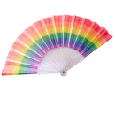 Fächer Regenbogen Glitter Pridefächer Kunststoff Transparent Glitzer
