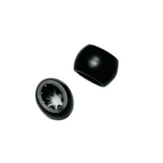 Verschluss Kugel Soli-Bändchen Schwarz Kunststoff 10mm x 15mm