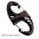 Flaggenstangen Doppel-Karabiner – Schwarz/Silber 50...
