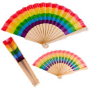 Regenbogen Fächer aus Holz – 6 Streifen Pride...
