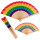 Regenbogen Fächer aus Holz – 6 Streifen Pride Fächer 23x42cm LGBT Accessoire CSD